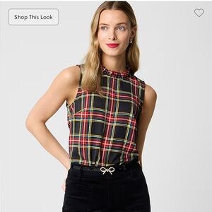 J. Crew Multicolor Plaid Sleeveless Blouse